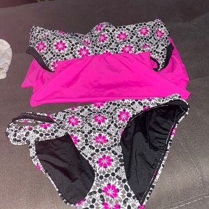 Hot pink and design takini set large new